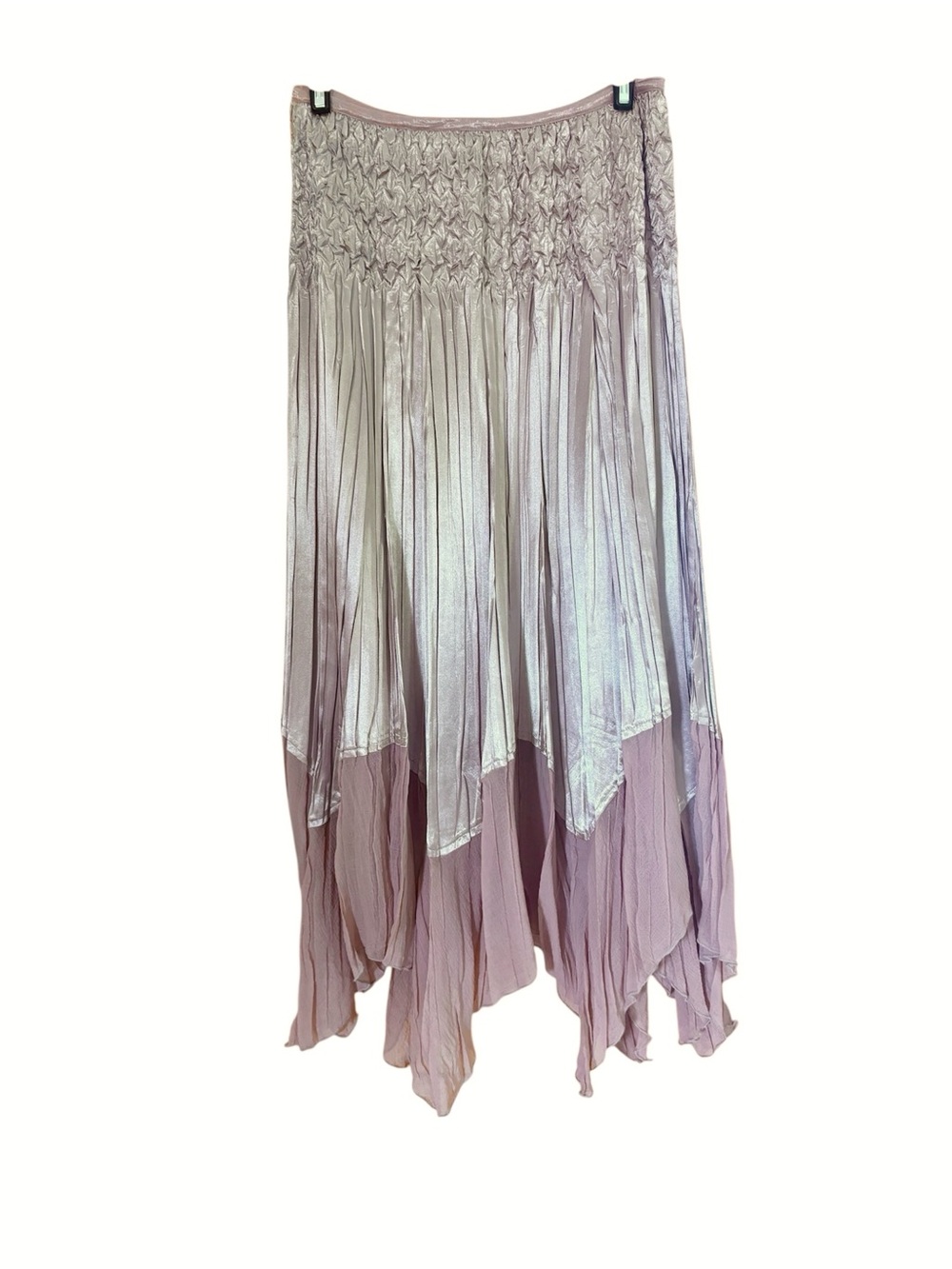 Komarov Iridescent Lavender Asymmetrical Handkerchief Hem Skirt
